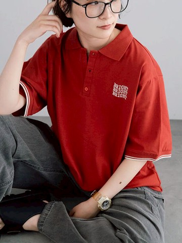 LOGO標語刺繡配色Polo衫(0F000840910) - Samansa Mos2