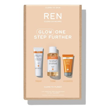 REN 芢 焕彩发光组合套装：面膜15ml+发光水50ml+晚霜10ml