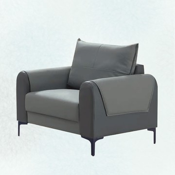 文創集 莫亞克雙色耐磨皮革單人座沙發椅-83x85x70cm免組