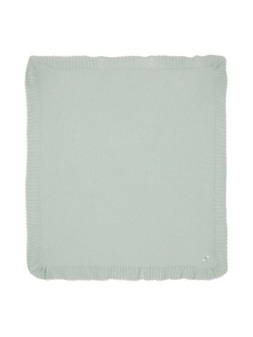 Paz Rodriguez - R&J scallop-trim fine-knit blanket - kids - Cotton/Cashmere - One Size - Green