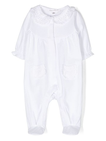 Tartine Et Chocolat - crochet-detail cotton pyjamas - kids - Cotton - 3 mths - White