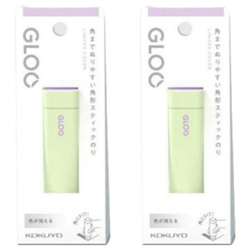KOKUYO 國譽 GLOO 方形口紅膠 綠紫色 10g  2支
