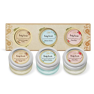 SABON 迷你身體磨砂膏禮盒(以色列綠玫瑰+茉莉花語+經典PLV)