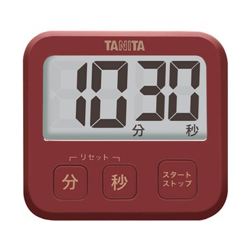 TANITA 塔尼達 電子計時器 TD-408 數位顯示 分/秒設定鍵 超薄型設計 強力磁鐵  紅色  1個