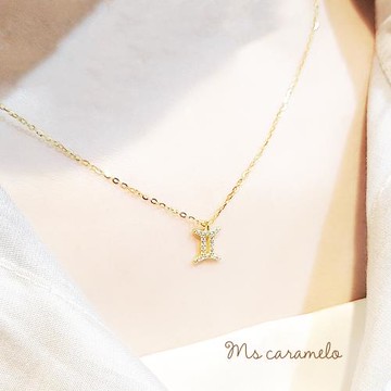 【焦糖小姐 Ms caramelo】6月雙子座項鍊 星座項鍊 鋯石項鍊
