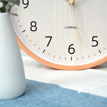 日式掛鐘石英鐘客廳家用簡約時鐘現代原木風掛墻鐘表靜音時間掛表