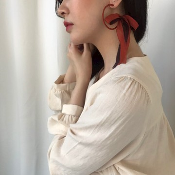 秋冬浪漫系復古東大門同步淑女系精致蝴蝶結耳環耳飾1入