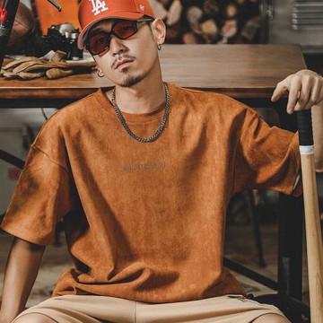 杰雷諾美式重磅男士t恤短袖印花ins復古水洗做舊半袖潮牌寬松衣服