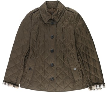 BURBERRY 菱格紋棉質輕型外套 M/L號 (橄欖綠) 8053047