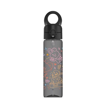 磁吸水壺 AquaStand Tritan 800cc - 附吸管 黑 - BT21 - Colorful BT21
