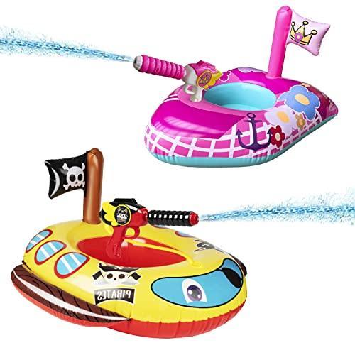 Pack Toddler Pool Floats with Squirt Gun, Inflatable Pool Toys for Kids,