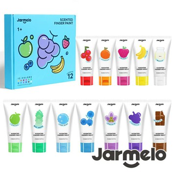【JarMelo 原創美玩】香氛易洗手指畫顏料(可水洗12色)