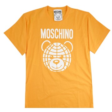 MOSCHINO 大臉小熊圖樣品牌LOGO Oversize棉質短T(橘)