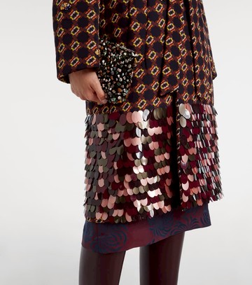 Dries Van Noten Sequined silk wrap coat
