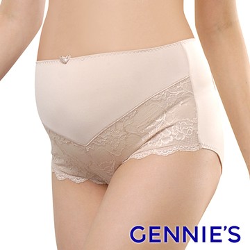 Gennies奇妮 不思翼蕾絲孕婦中腰內褲(膚GB50)