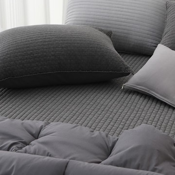 tacca tacca 自然純棉顏料染色舒適綁帶式床墊  深灰色  110 x 200cm