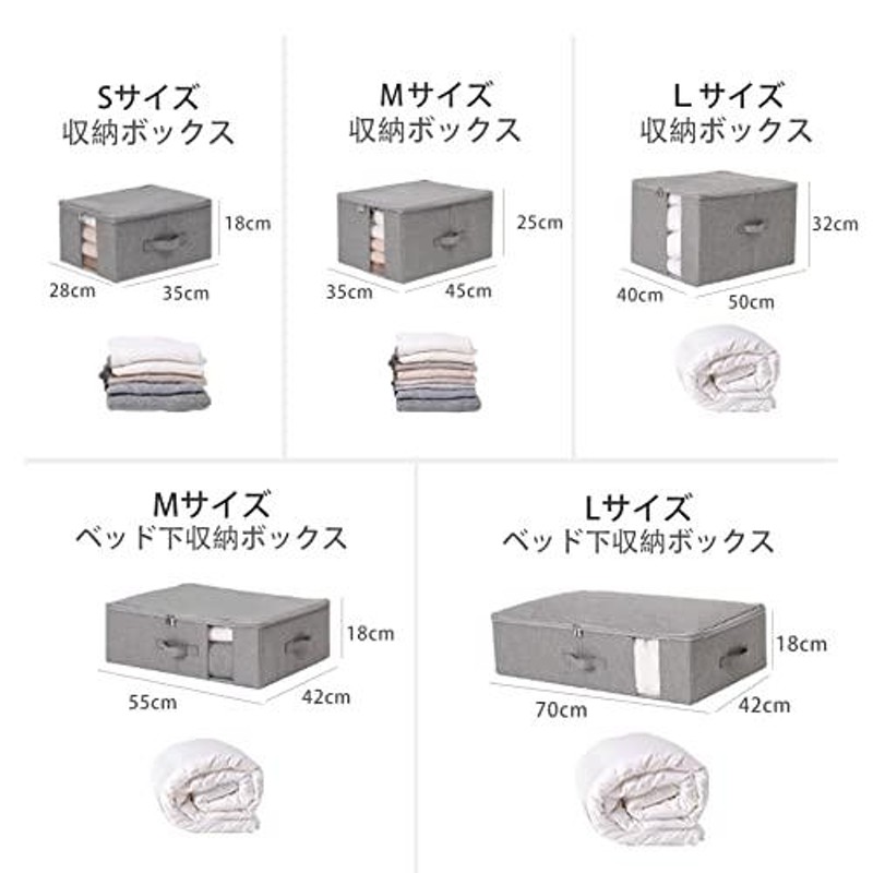 TIANZONG収納ボックス 収納ケース 大容量 衣類収納 折りたたみ 取っ手 ...