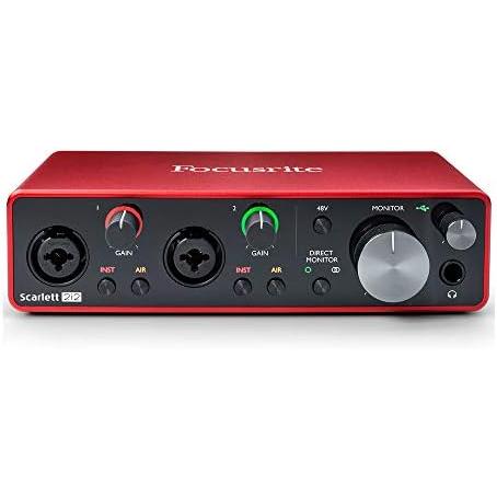 Focusrite Scarlett 2i2 USB Audio Interface (3rd Gen) with Mic Stand, Pop Filter  XLR-XLR Cable Bundle