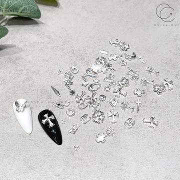台灣現貨 免運 飾品948 一包 銀色金屬飾品 美甲材料 飾品 美甲材料 美甲裝飾品 美甲 Ching co 青可