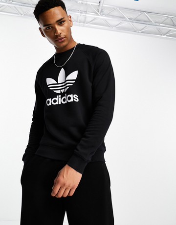 adidas Originals trefoil sweat with large center logo in black