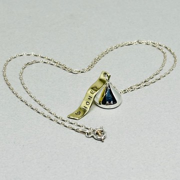 巧克力甜心-錐形巧克力造型純銀墜飾項鍊,就像甜甜的你,幸福中