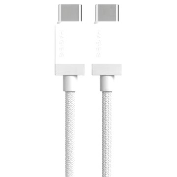 HAGiBiS 多彩編織Type-C to Type-C 60W快充線 CC60WG  1m  白灰色  1條