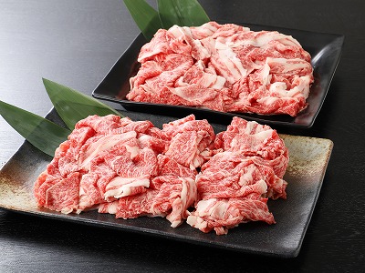 ＜宮崎牛バラ肉切落しすき焼き用1kg(500g×2パック)A4等級以上＞ K16_0005_1