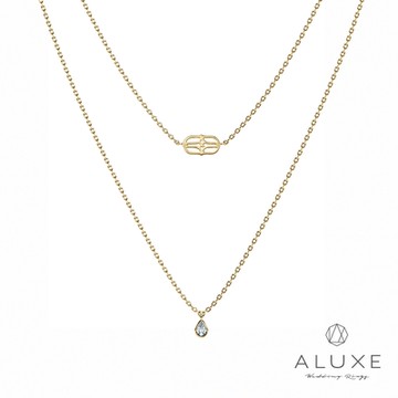 ALUXE 亞立詩 10K金 鑽石項鍊 鬱金香單鑽雙鍊 愛完美系列 遇見愛 NN0207