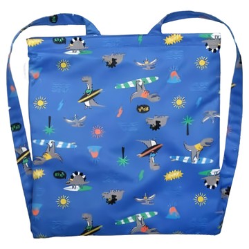 flapjackkids 兒童3in1雙面浴巾 背包  觸感柔軟、吸水快乾  可折疊成背包  恐龍  1入