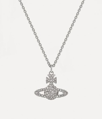 Vivienne Westwood Grace Bas Relief Pendant Necklace Silver Cubic Zirconia Women