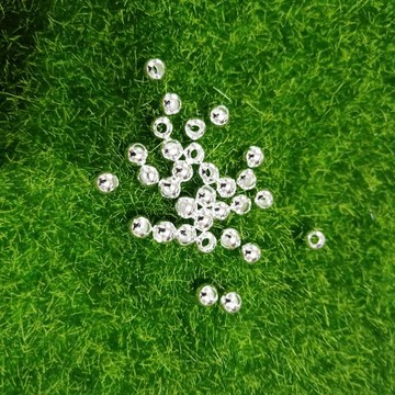 遇見~純銀990 大孔銀珠3mm 4mm 6mm 比925銀珠超值 串珠 手作材料 銀飾配件 diy