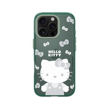 iPhone 16 Pro Clear 憂墨綠 - 三麗鷗-Hello Kitty - 簡約系列-灰白造型