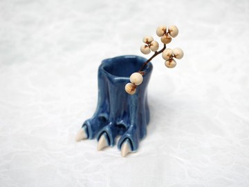 恐龍腳腳　牙刷架　擺飾　花器