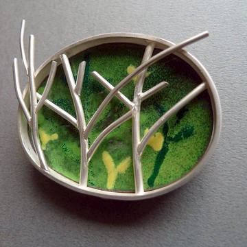 四季-夏~青冶絕色裝飾藝術胸針單品/純銀飾搭配琺瑯燒,幸福中!