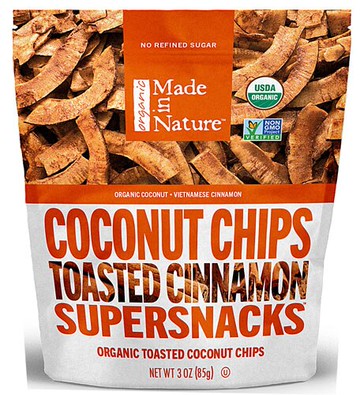 Made In Nature Organic Toasted Coconut Chips Toasted Cinnamon 3 oz