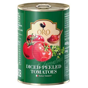 ORO 去皮切丁番茄 100%義大利番茄製作  400g  1罐