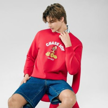 GIORDANO 男裝歡慶時刻印花大學TEE 湯姆貓與傑利鼠系列