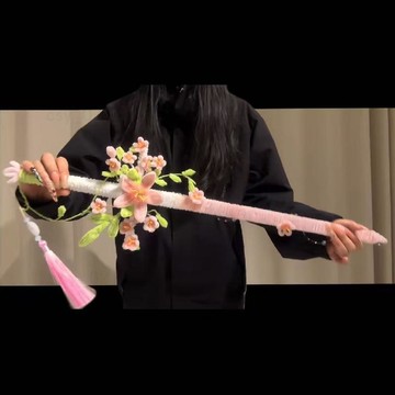 台灣出貨 春日桃花劍扭扭棒 桃花劍扭扭棒材料包 扭扭棒桃花劍 手工diy材料包桃花劍 禮物 古風手持桃花劍 交換禮物