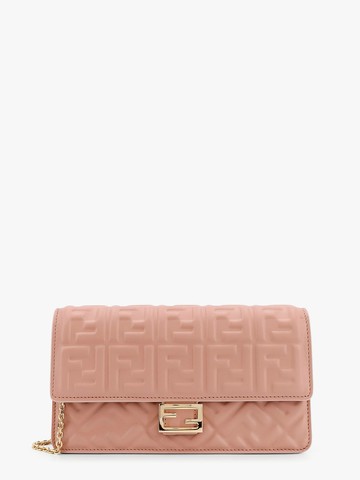 Ff leather wallet with double removable shoulder strap - FENDI - gender_Woman