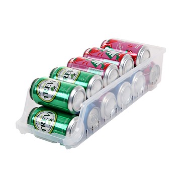 Changsin Living 昌信生活 冰箱飲料收納籃 鋁罐飲料收納 省空間 斜度設計 自動補位  16 x 42 x 10.5cm  透明色  1個