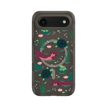 iPhone Air AirX 本質黑 - RHINOSHIELD X Taipei Zoo - 臺灣水域插畫（水獺、龜、蛙）