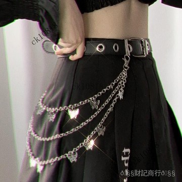 ✨可開發票#朋剋風全孔裝飾腰帶時尚百搭韓版潮流皮帶女免打孔褲腰帶鏈條ins#免運費