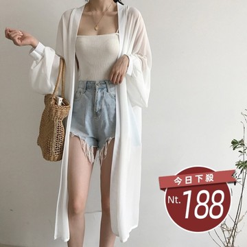 【台灣發貨】韓版氣質蝙蝠袖長版防曬外套 外套 防曬外套 女裝 上衣 衣服 【J343】