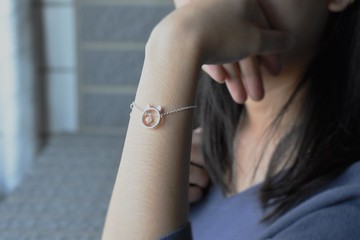 貓咪少女的珍珠 | 細手鍊 925純銀 客製長度 手工銀飾 情人禮物