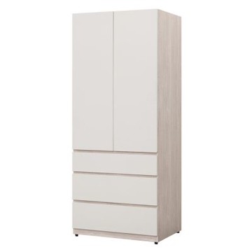 文創集 秋季楓2.7尺二門三抽衣櫃-80x60x197cm免組