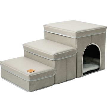 ECOPET with 寵物階梯屋 收納式  35 x 68 x 35 厘米  淺褐色  1組