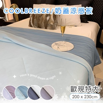 【沐眠家居】歐規特大 CoolBreeze 奶蓋綿綿涼感被 ( 200x230cm-多款任選 ) Q-Max涼感纖維 薄被 夏被 涼被