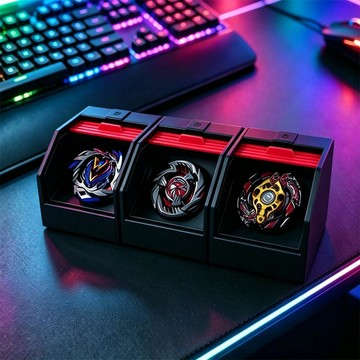 新上架👉爆旋陀螺盒展示盒beyblade x戰鬥陀螺x比賽三格收納盒霸旋陀螺箱交換禮物 送朋友禮物