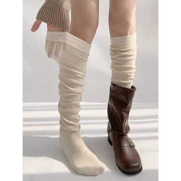 夜間教習室白色堆堆襪女秋長襪美拉德jk小腿襪子女長筒襪過膝襪秋