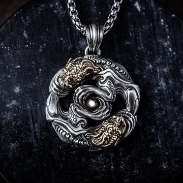 【JK銀飾】太極貔貅 ／925純銀【項鍊、man】